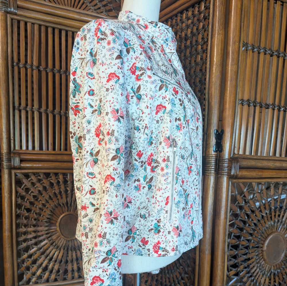 GAP Moto Jacket - Red Floral - Fully Lined - XL - NWOT - Picture 10 of 16